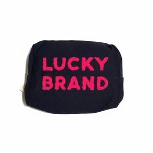 Lucky Brand Black Pouch with Pink Lettering